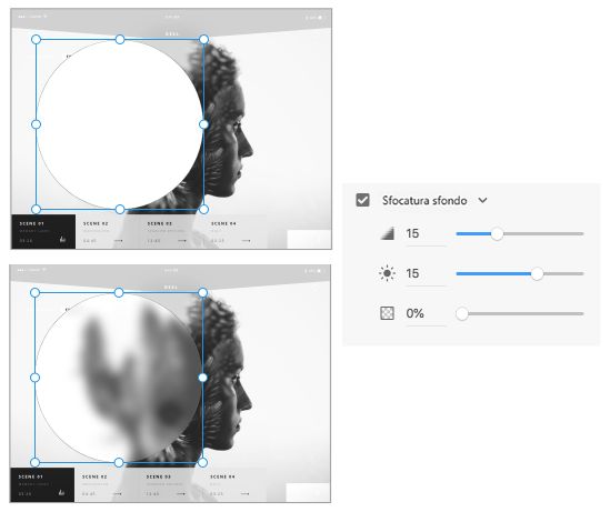 Aggiunta della sfocatura dello sfondo a una parte dell’immagine