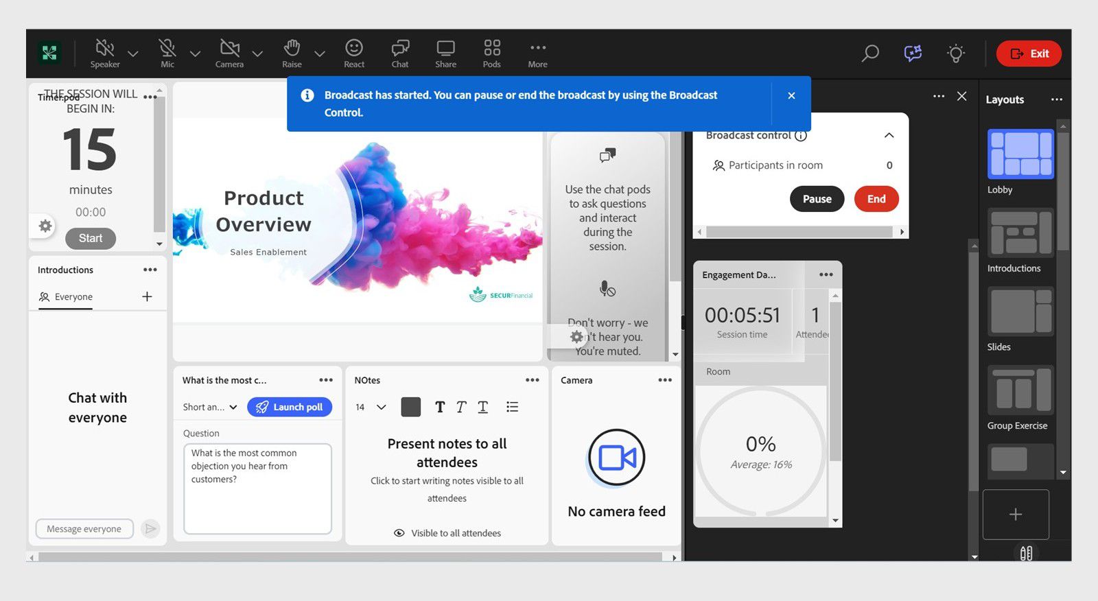 During session- Host view