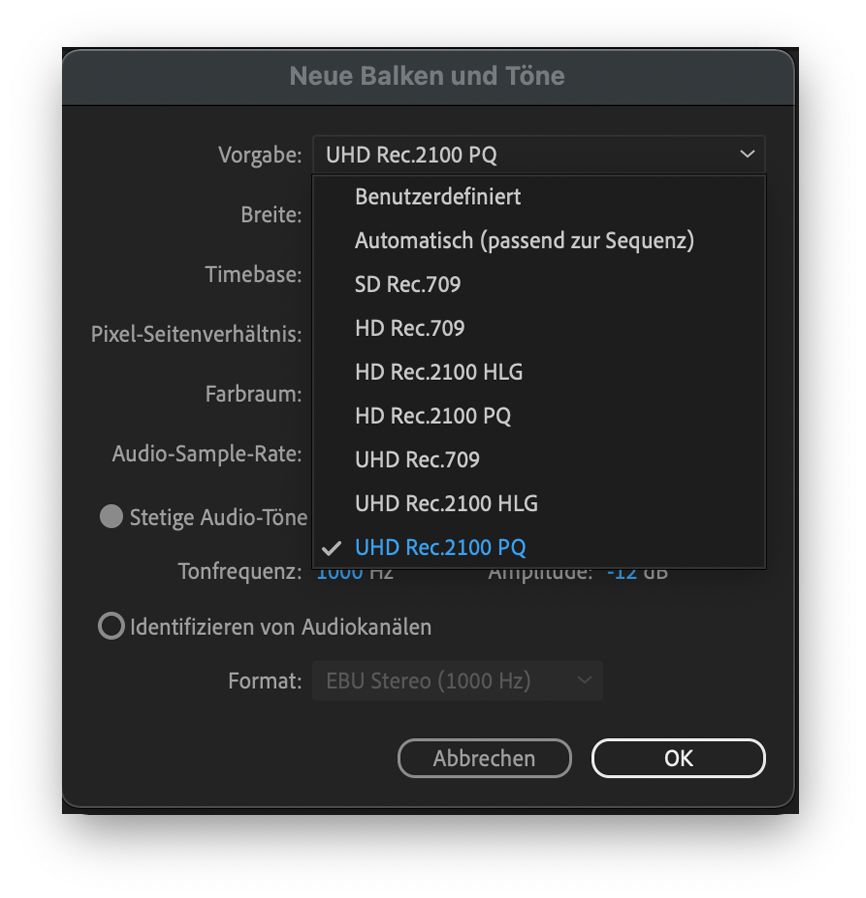 Verbesserte Balken und Ton in Premiere Pro
