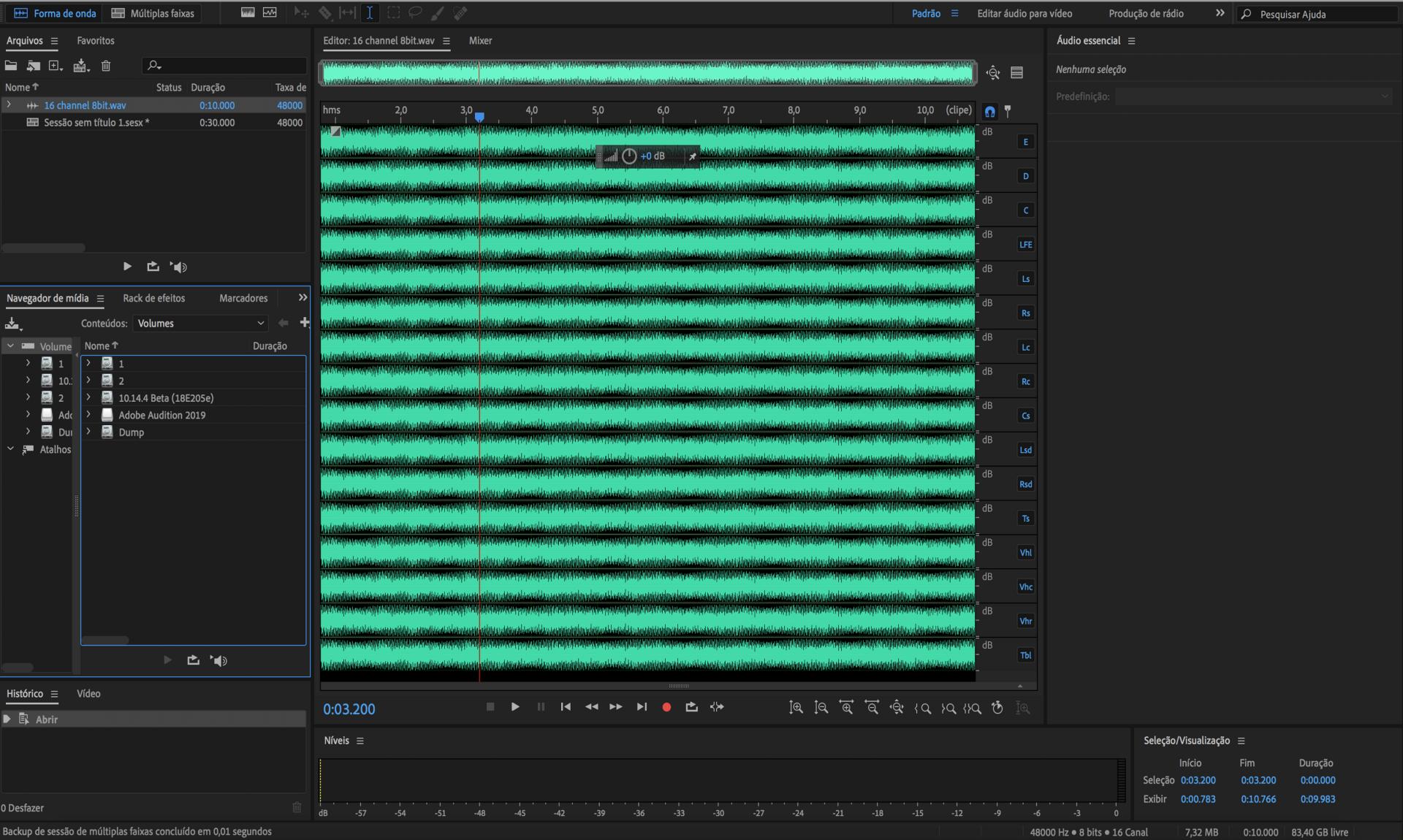 Exibição básica de forma de onda