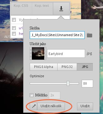 Extrakce více verzí obrázku podle rozlišení