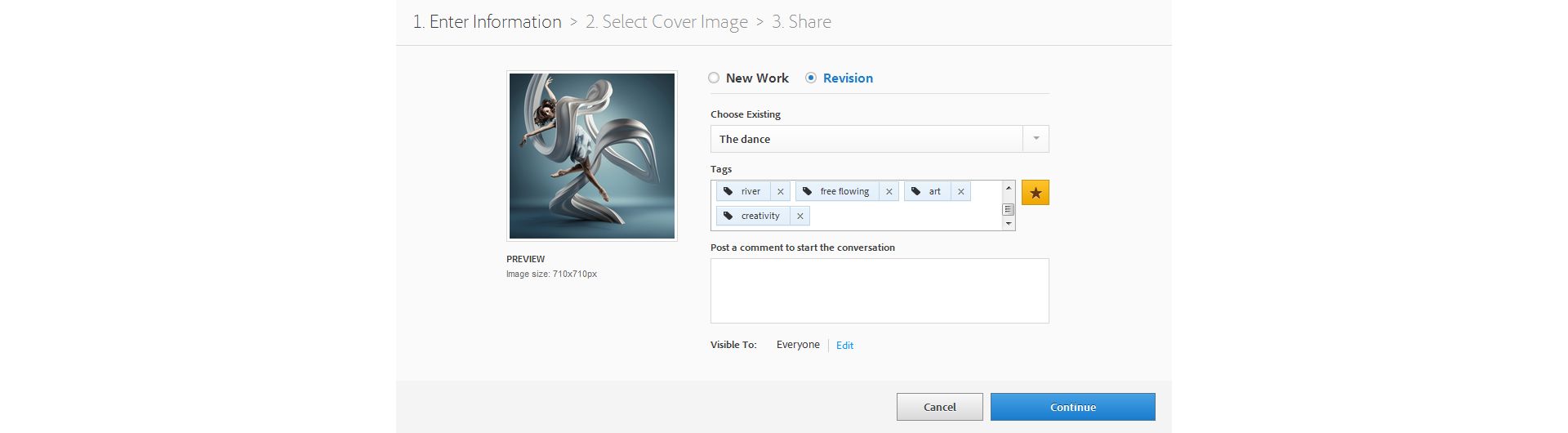Photoshop Uploading revisions to Behance