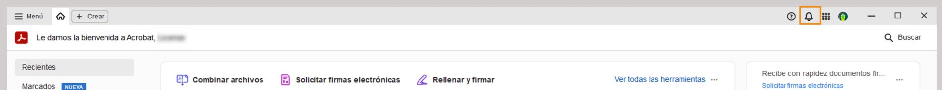 Notificaciones de Acrobat