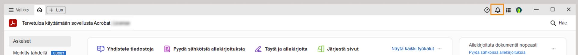 Acrobatin ilmoitukset