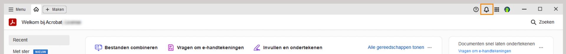 Meldingen in Acrobat