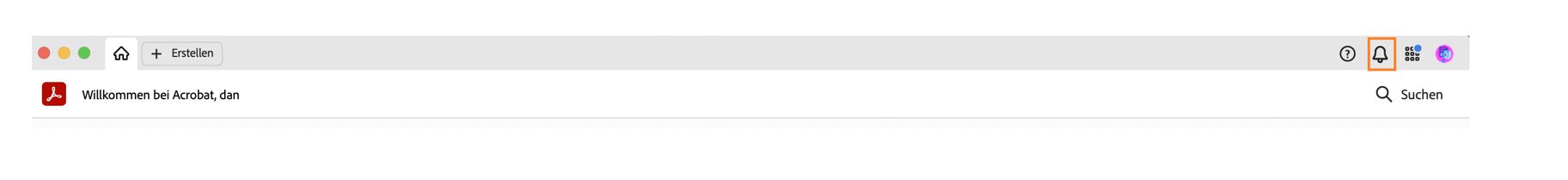 Benachrichtigungen in Acrobat