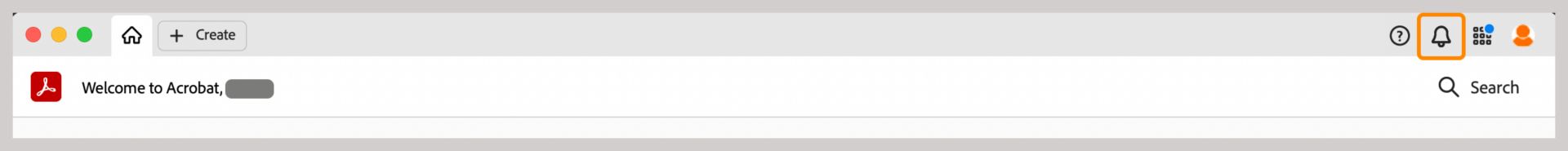 الإشعارات في Acrobat