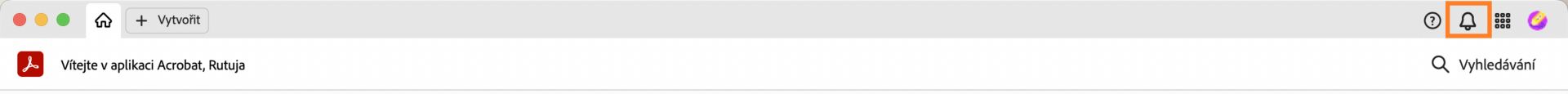 Upozornění v aplikaci Acrobat