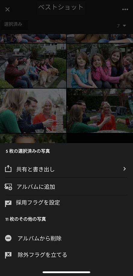 ベストショットの 3 点メニューオプション
