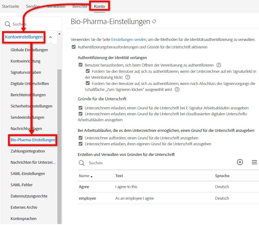 Bio-Pharma-Optionen konfigurieren