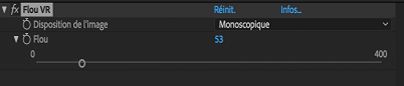 Paramètres de l’effet Flou VR
