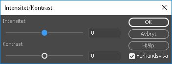 Ändra bilders intensitet och kontrast i Dreamweaver
