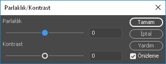 Dreamweaver'da görüntülerin parlaklığını ve kontrastını ayarlama