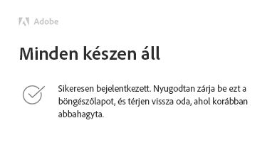 Sikeres böngészőbejelentkezés