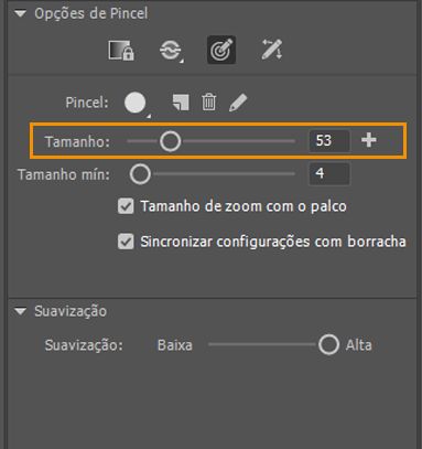 Tamanho do pincel