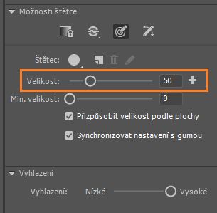 Velikost štětce