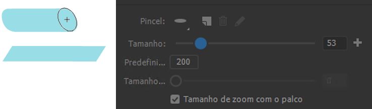Controle deslizante de tamanho do pincel