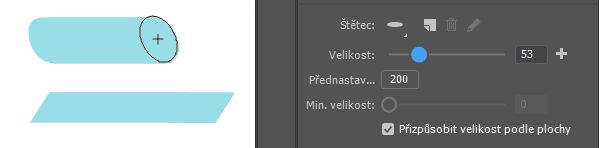 Jezdec pro úpravu velikosti štětce