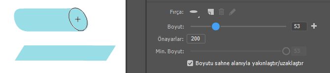 Fırça boyutu kaydırıcısı