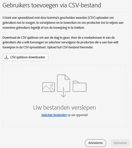 Gebruikers toevoegen via CSV-bestand