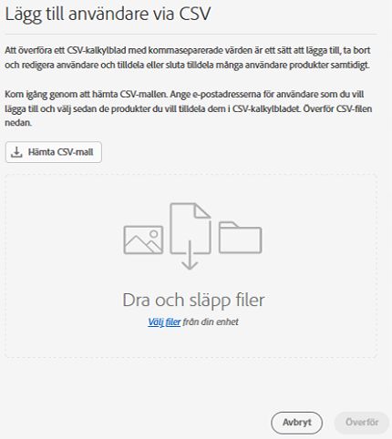 Lägg till användare via CSV