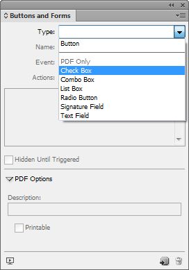 Panel Tlačítka a formuláře