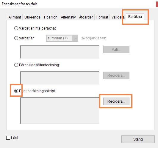 Eget beräkningsskript