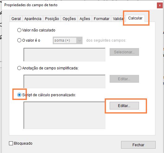 Script de cálculo personalizado