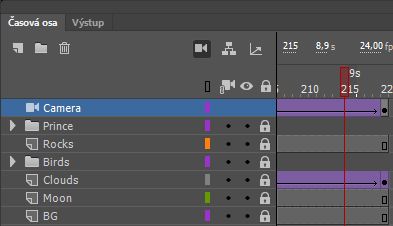 Vrstva kamery v okně Hloubka vrstvy 