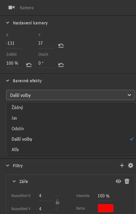 Aktualizované možnosti kamery