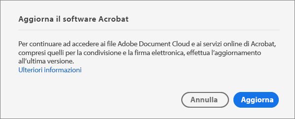 Aggiornare Acrobat alla versione più recente