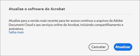 Atualizar seu Acrobat para a versão mais recente