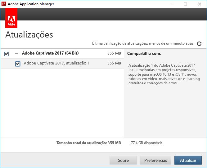 Captivate atualização 1 2017