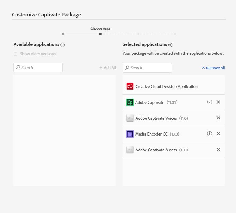 Personnalisation du package Captivate