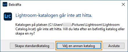 Välj en annan katalog att öppna.