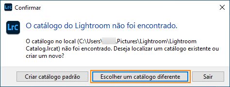 Escolha um catálogo diferente para abrir.