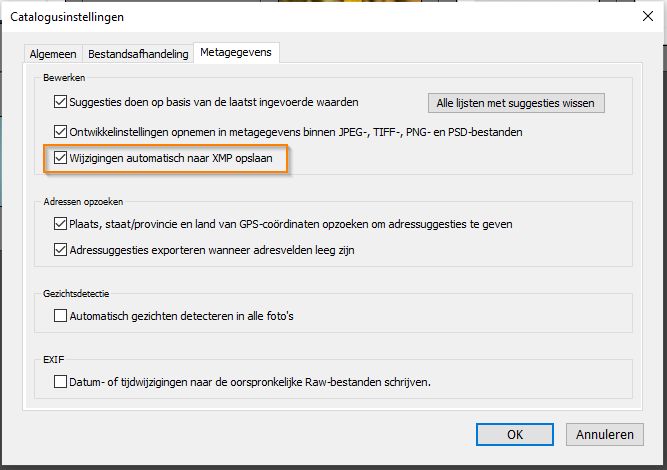 Catalogusinstellingen