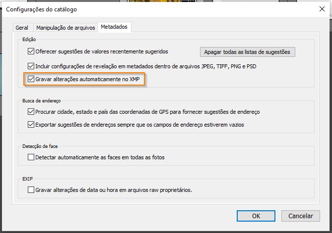 Configurações do catálogo