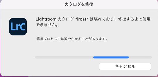 カタログを修復