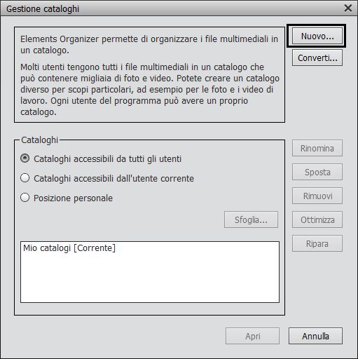 Gestione cataloghi