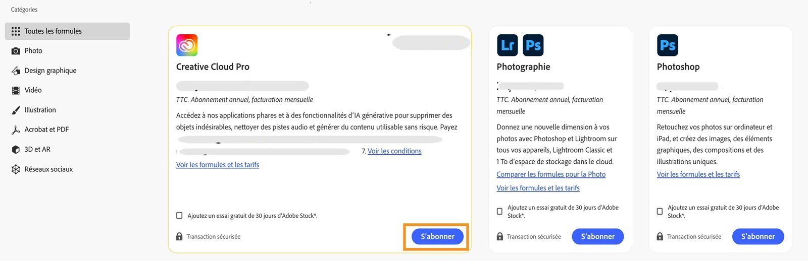 Modifiez les détails de facturation et de paiement