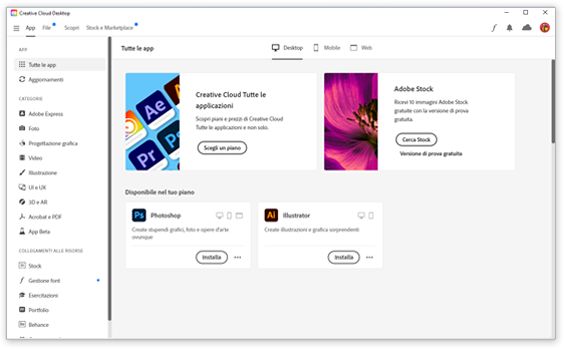 App desktop Creative Cloud