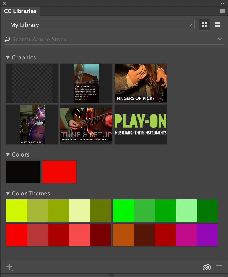 لوحة CC Libraries
