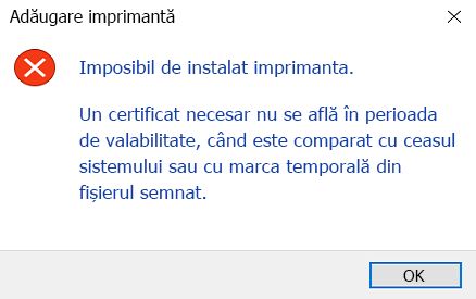 Certificatul nu este de valid