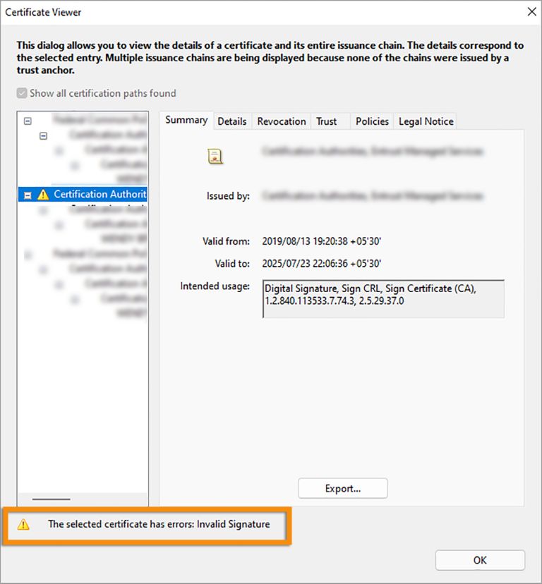 Ugyldigt certifikat-fejl
