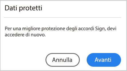 Nella finestra di dialogo Dati protetti, seleziona Avanti.