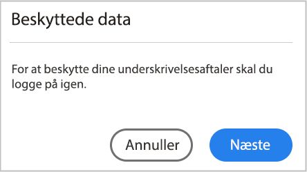 Vælg Næste i dialogboksen Beskyttede data.