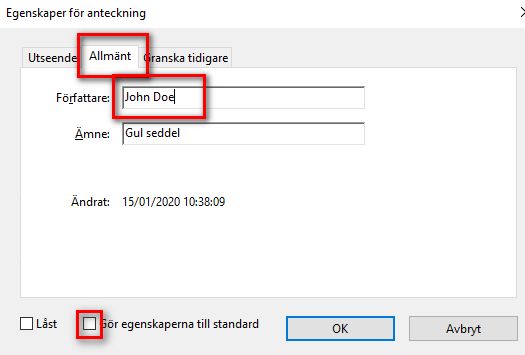 Ändra författarnamn