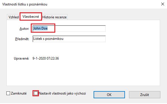 Změna jména autora