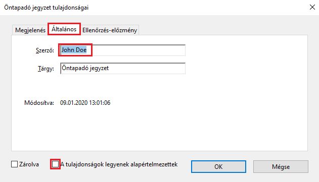 Szerző nevének módosítása